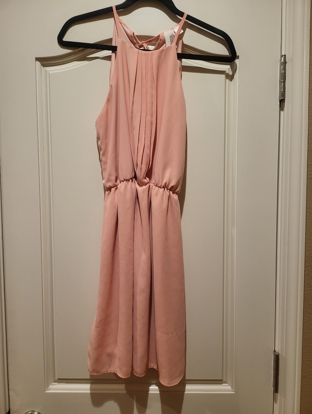 Anthropologie Bird Cage Blush Pink Halter Midi Dress Size Medium
